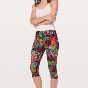 Lululemon wunder unber Hi -rise 1/2 tight 17” zen garden multi